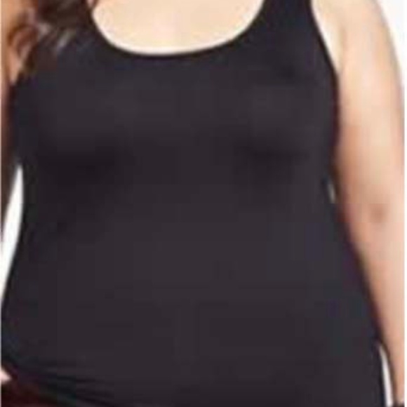 NEW PHOTOS! TANK, RELAXED FIT, BLACK, SIZE 3X, SCOOP NECK, COTTON, WIDE STRAPS, - Picture 1 of 10